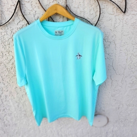 Original Penguin Racquet & Paddle Graphics Short Sleeve Athletic Sz. L Shirt - Picture 1 of 9